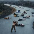 Bodies on a river, Loreen in forground