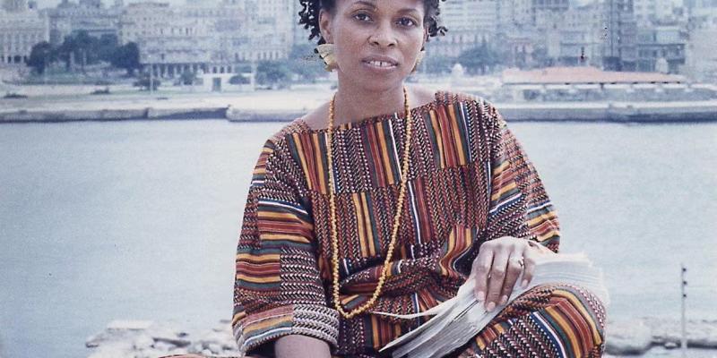 Assata Shakur sitting